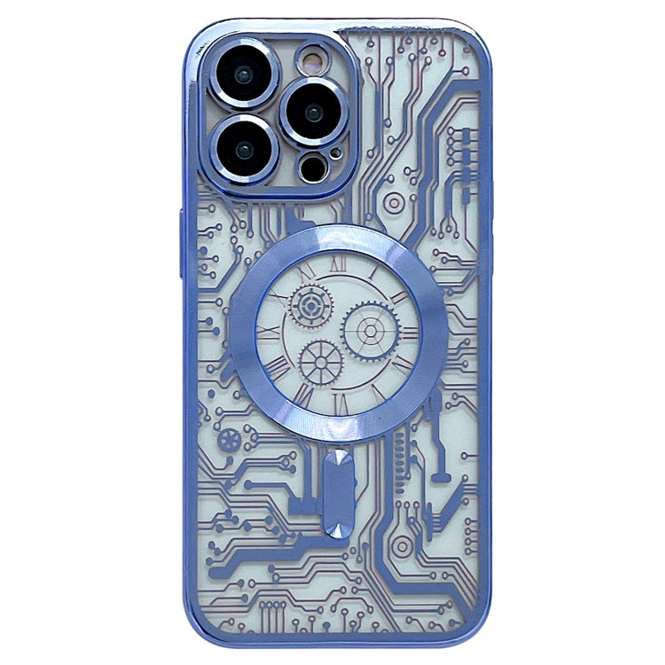 For iPhone 12 Pro Max Electroplated Circuit Board Pattern MagSafe Phone Case(Sierra Blue) - free shipping - PMC TechLife - Order now!