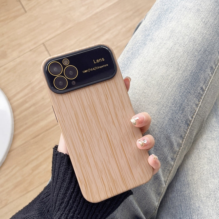 For iPhone 11 Pro Max Wood Grain TPU Phone Case with Lens Film(Khaki) - iPhone 11 Pro Max Cases by PMC Jewellery | Online Shopping South Africa | PMC Jewellery