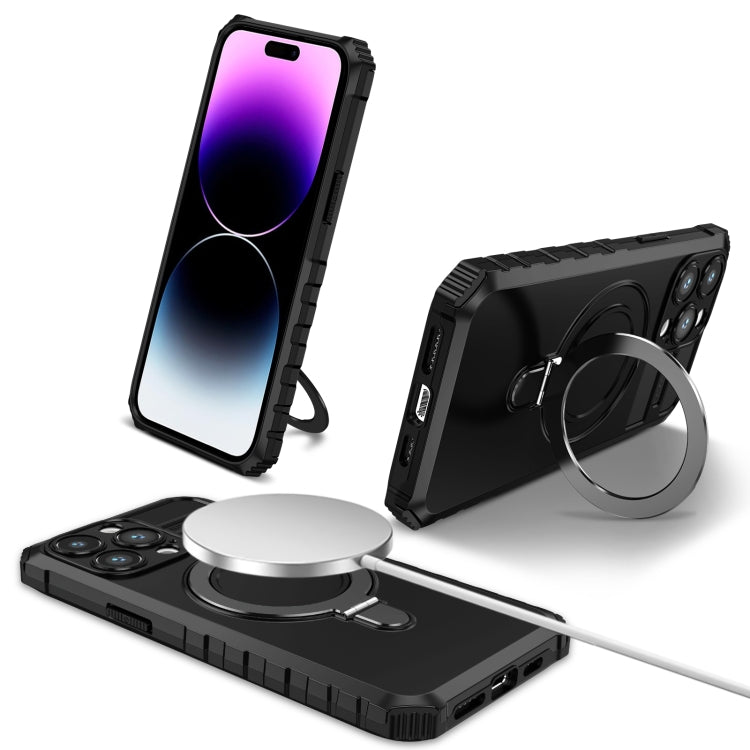 For iPhone 15 Pro MagSafe Magnetic Holder Phone Case(Black) - free shipping - PMC TechLife - Order now!