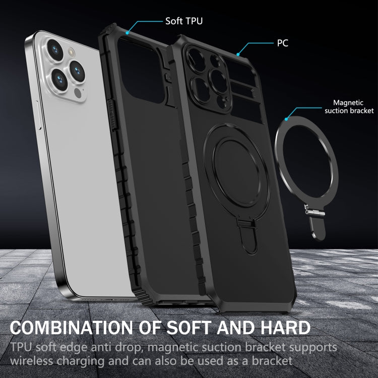 For iPhone 15 Pro MagSafe Magnetic Holder Phone Case(Black) - free shipping - PMC TechLife - Order now!