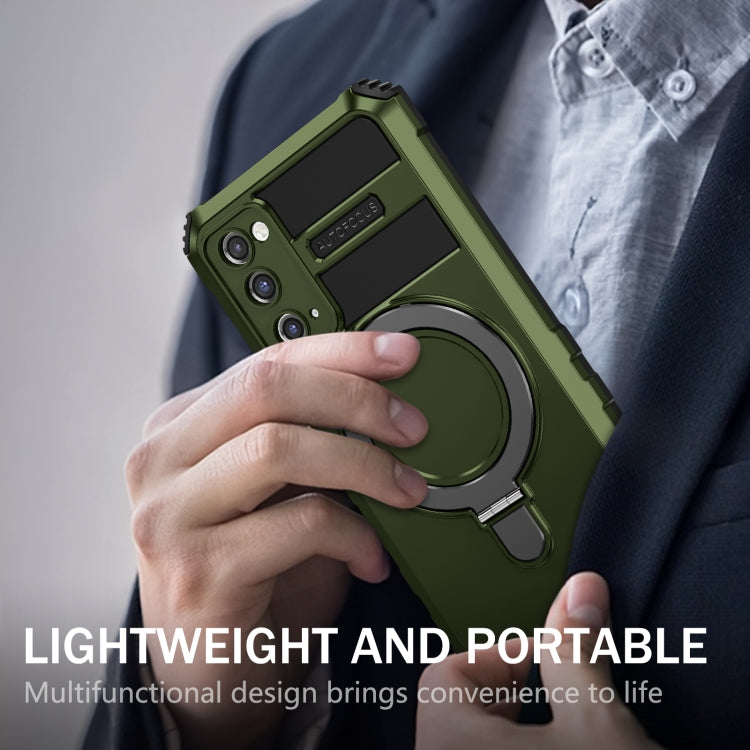 For Samsung Galaxy S20 FE MagSafe Magnetic Holder Phone Case(Green) - Galaxy S20 FE Cases by PMC TechLife | Online Shopping South Africa | PMC TechLife | Buy Now Pay Later Mobicred