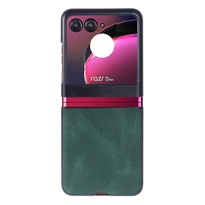 For Motorola Razr 40 Ultra Classic Leather PC Phone Case(Pine Green) - Motorola Cases by PMC Jewellery | Online Shopping South Africa | PMC Jewellery