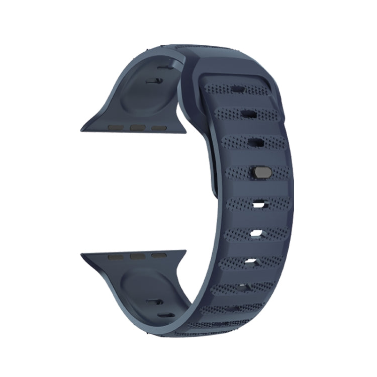 For Apple Watch 8 45mm  Dot Texture Fluororubber Watch Band(Midnight Blue) - Watch Bands by PMC TechLife | Online Shopping South Africa | PMC TechLife