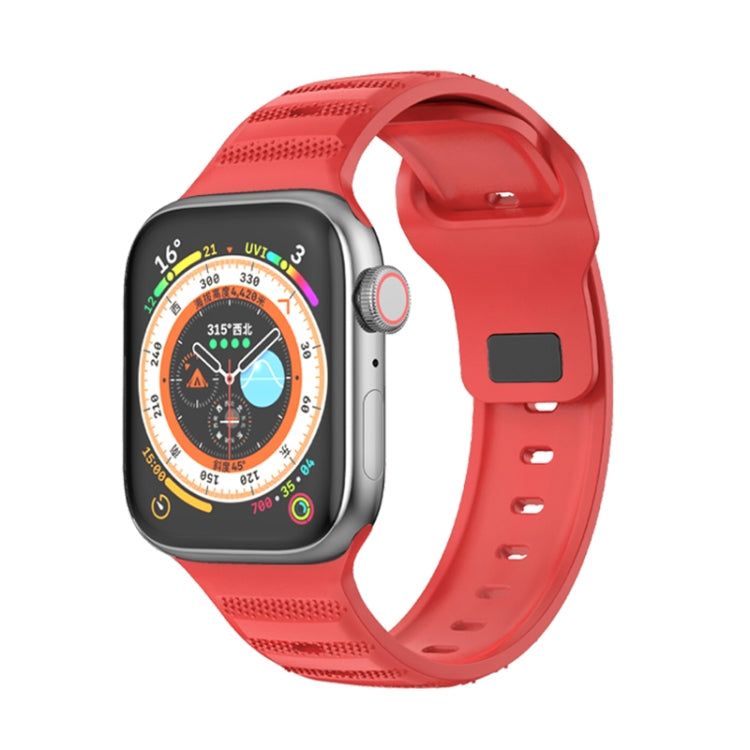 For Apple Watch SE 40mm Dot Texture Fluororubber Watch Band(Red) - Watch Bands by PMC TechLife | Online Shopping South Africa | PMC TechLife