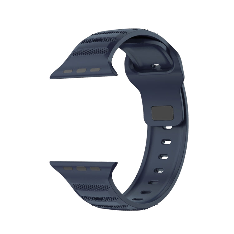 For Apple Watch 6 40mm Dot Texture Fluororubber Watch Band(Midnight Blue) - Watch Bands by PMC TechLife | Online Shopping South Africa | PMC TechLife