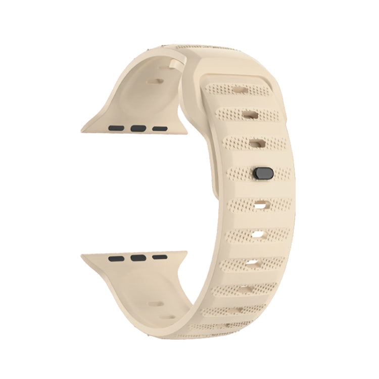 For Apple Watch 6 40mm Dot Texture Fluororubber Watch Band(Starlight) - Watch Bands by PMC TechLife | Online Shopping South Africa | PMC TechLife