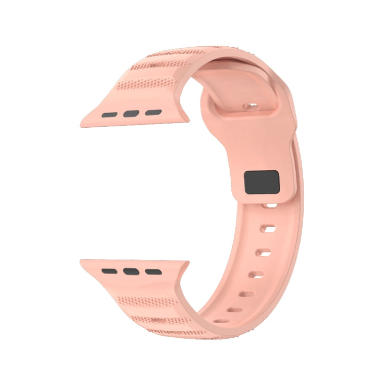 For Apple Watch 6 44mm Dot Texture Fluororubber Watch Band(Nebula Pink) - Watch Bands by PMC TechLife | Online Shopping South Africa | PMC TechLife