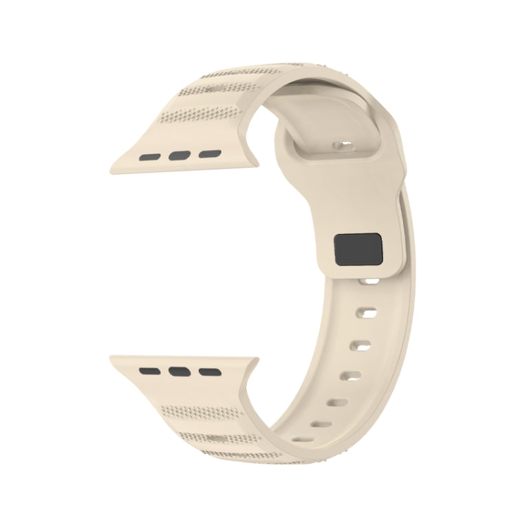 For Apple Watch 4 44mm Dot Texture Fluororubber Watch Band(Starlight) - Watch Bands by PMC TechLife | Online Shopping South Africa | PMC TechLife