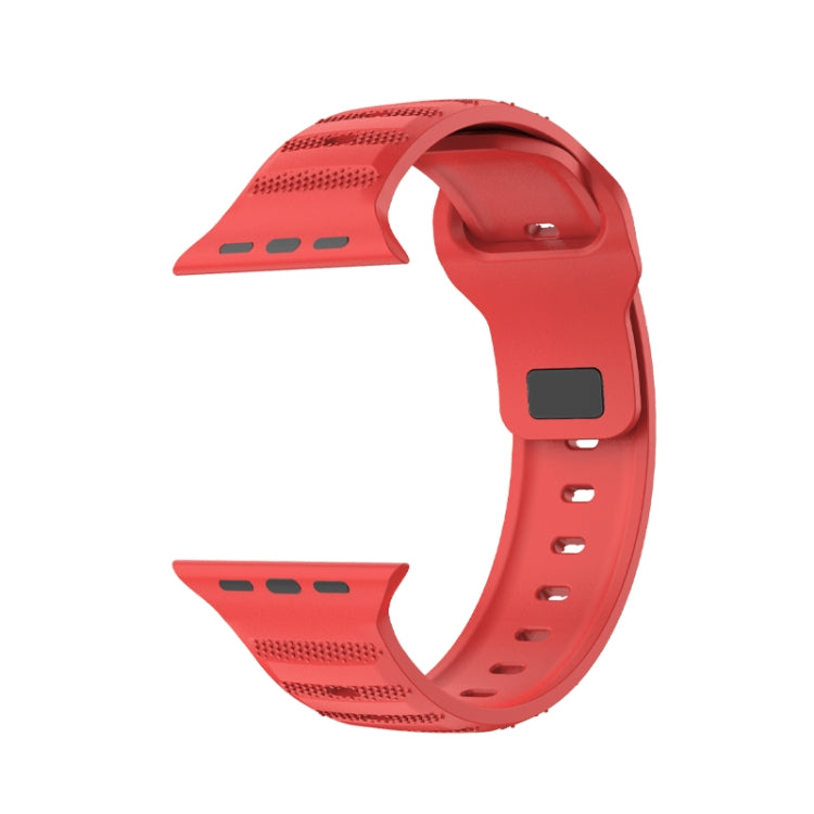 For Apple Watch 2 38mm Dot Texture Fluororubber Watch Band(Red) - Watch Bands by PMC TechLife | Online Shopping South Africa | PMC TechLife