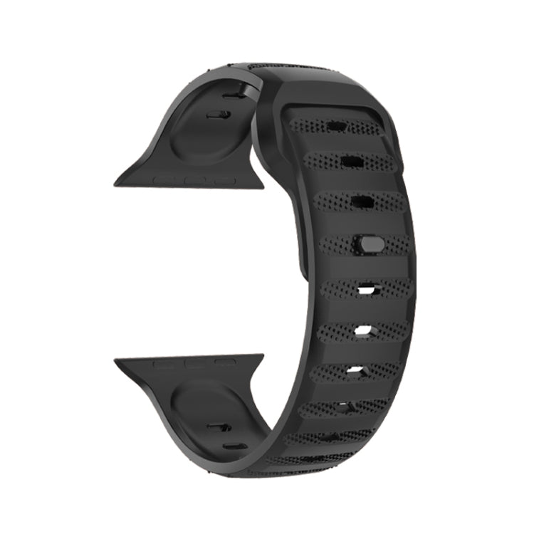 For Apple Watch 38mm Dot Texture Fluororubber Watch Band(Black) - Watch Bands by PMC TechLife | Online Shopping South Africa | PMC TechLife