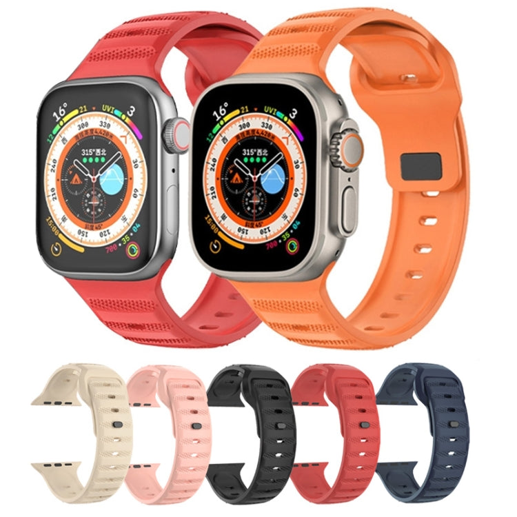 For Apple Watch 8 45mm  Dot Texture Fluororubber Watch Band(Starlight) - Watch Bands by PMC TechLife | Online Shopping South Africa | PMC TechLife