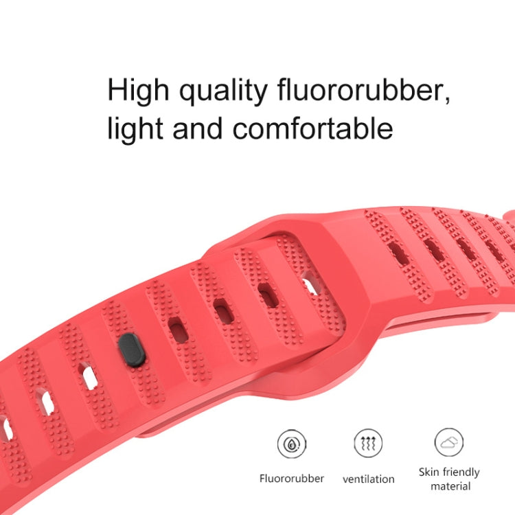 For Apple Watch 2 42mm Dot Texture Fluororubber Watch Band(Red) - Watch Bands by PMC TechLife | Online Shopping South Africa | PMC TechLife