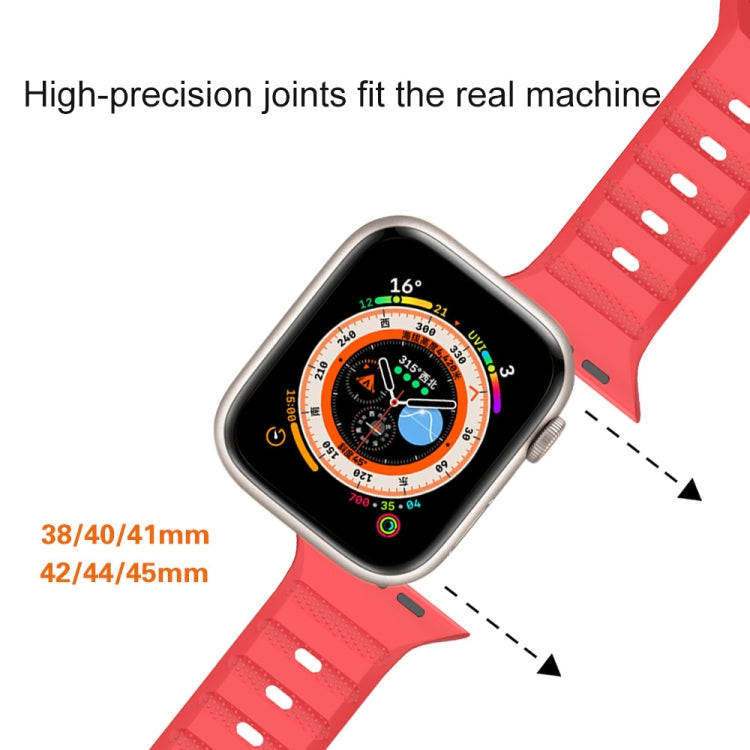 For Apple Watch 7 41mm Dot Texture Fluororubber Watch Band(Black) - Watch Bands by PMC TechLife | Online Shopping South Africa | PMC TechLife