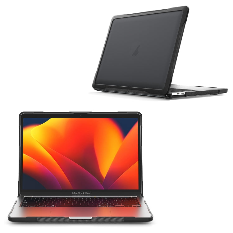 For MacBook Pro 13.3 inch A2338 Translucent Laptop Protective Case(Transparent Black) - MacBook Pro Cases by PMC TechLife | Online Shopping South Africa | PMC TechLife