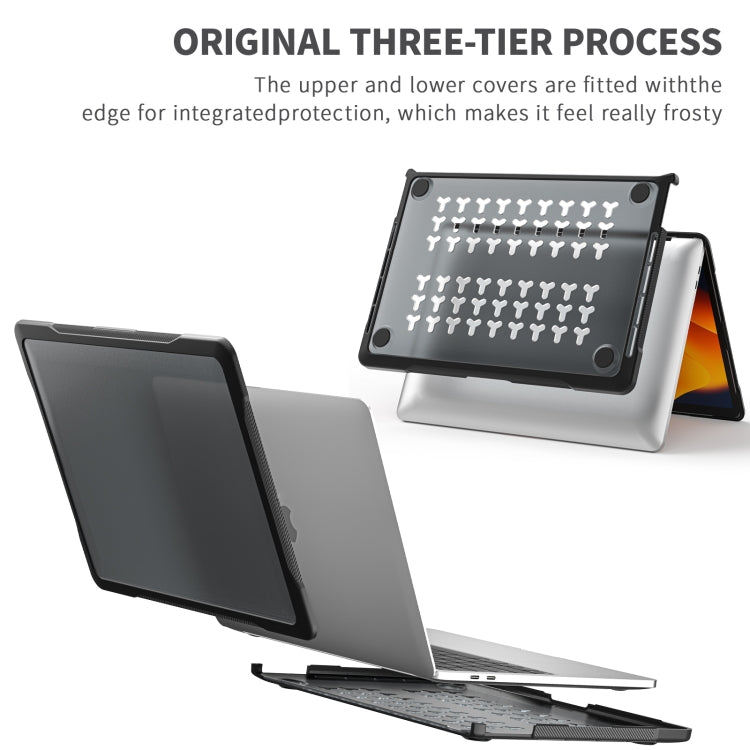 For MacBook Pro 13.3 inch A2338 Translucent Laptop Protective Case(Transparent Black) - MacBook Pro Cases by PMC TechLife | Online Shopping South Africa | PMC TechLife