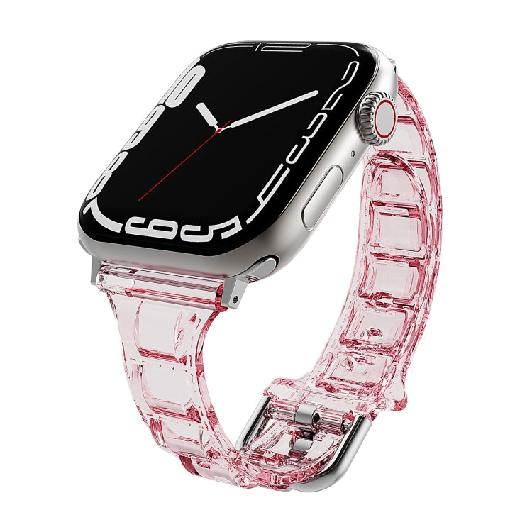 For Apple Watch SE 2022 44mm Cube Airbag Clear TPU Watch Band(Red) - Watch Bands by PMC Jewellery | Online Shopping South Africa | PMC Jewellery