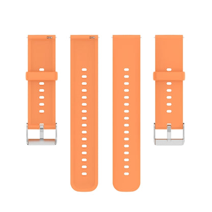 For Huawei Watch 4 / Watch 4 Pro Solid Color Silicone Stainless Steel Silver Buckle Watch Band(Orange) - Watch Bands by PMC Jewellery | Online Shopping South Africa | PMC Jewellery