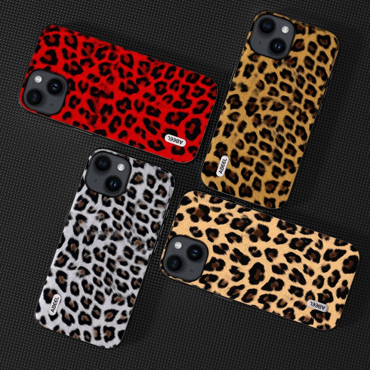 For iPhone 14 ABEEL Black Edge Leopard Phone Case(Red Leopard) - iPhone 14 Cases by PMC Jewellery | Online Shopping South Africa | PMC Jewellery