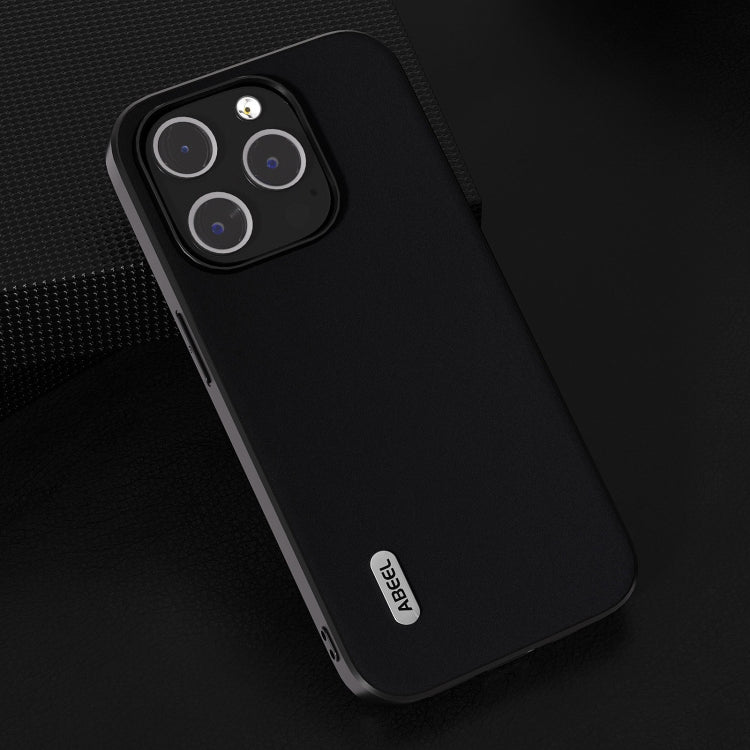 For iPhone 15 Pro Max ABEEL Genuine Leather Silky Soft Black Edge Phone Case(Black) - free shipping - PMC TechLife - Order now!
