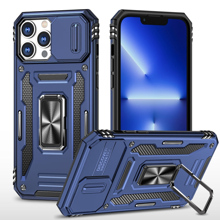 For iPhone 15 Pro Armor PC + TPU Camera Shield Phone Case(Navy Blue) - iPhone 15 Pro Cases by PMC Jewellery | Online Shopping South Africa | PMC Jewellery