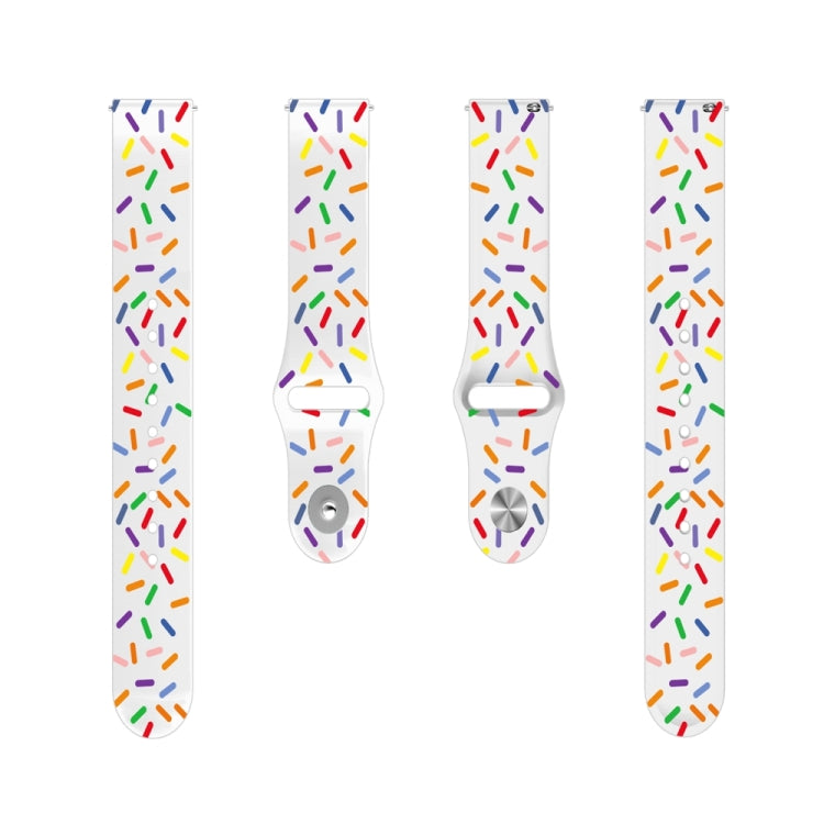 For Garmin Venu / SQ / SQ2 / Venu 2 Plus 20mm Sports Rainbow Dots Silicone Watch Band(White) - Watch Bands by PMC Jewellery | Online Shopping South Africa | PMC Jewellery