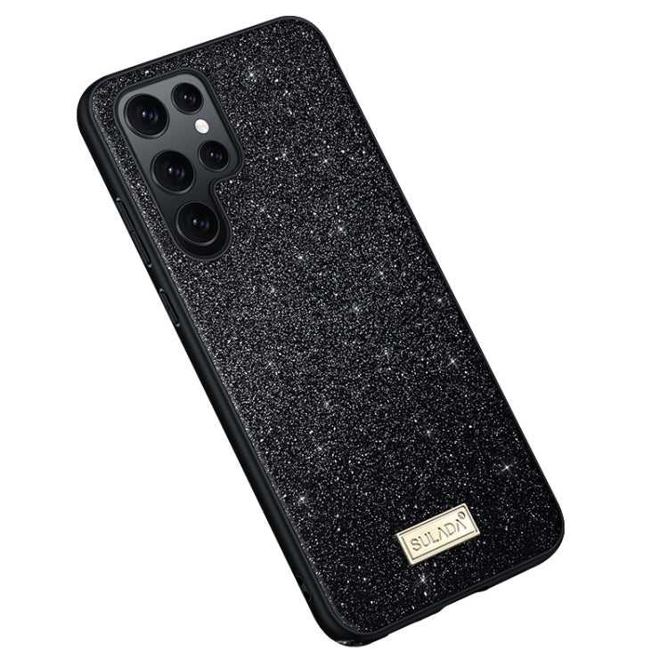 For Samsung Galaxy S23 Ultra 5G SULADA Glittery TPU Hybrid Handmade Leather Phone Case(Black) - Galaxy S23 Ultra 5G Cases by SULADA | Online Shopping South Africa | PMC Jewellery | Buy Now Pay Later Mobicred