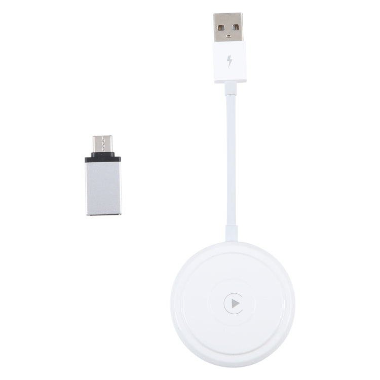 USB + USB-C / Type-C Wired to Wireless Carplay Adapter for iPhone(White) - Bluetooth Adapters by PMC Jewellery | Online Shopping South Africa | PMC Jewellery | Buy Now Pay Later Mobicred