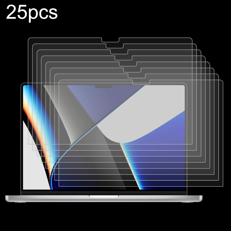 For MacBook Pro 14.2 inch A2442/A2779 25pcs 9H Laptop Screen Explosion-proof Tempered Glass Protective Film - Screen Protectors by PMC Jewellery | Online Shopping South Africa | PMC Jewellery