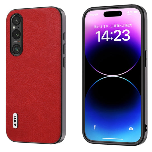 For Sony Xperia 1 V ABEEL Retro Litchi Texture PU Phone Case(Red) - Sony Cases by PMC Jewellery | Online Shopping South Africa | PMC Jewellery