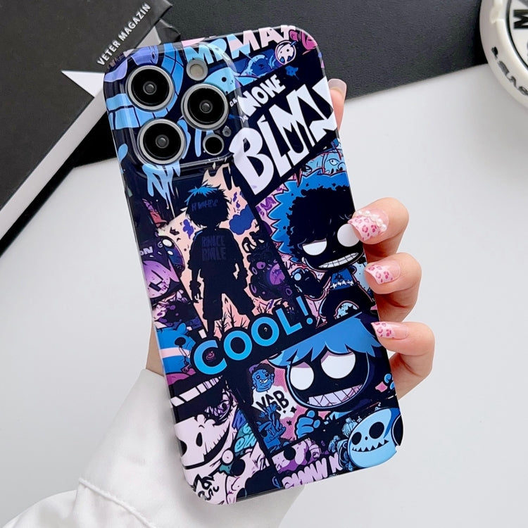 For iPhone 13 Pro Max Painted Pattern Precise Hole PC Phone Case(Purple Comics) - iPhone 13 Pro Max Cases by PMC Jewellery | Online Shopping South Africa | PMC Jewellery