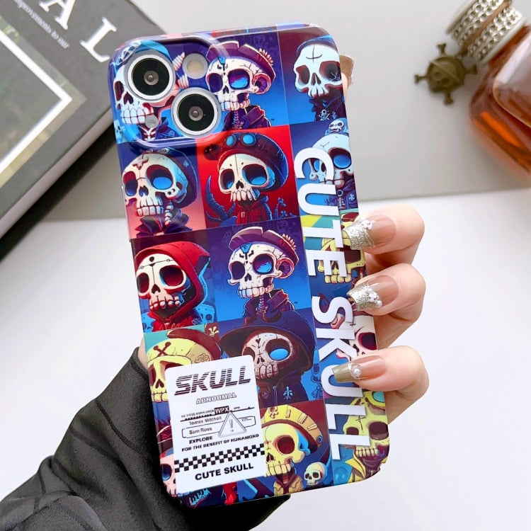 For iPhone 13 Painted Pattern Precise Hole PC Phone Case(Cute Skull) - iPhone 13 Cases by PMC Jewellery | Online Shopping South Africa | PMC Jewellery