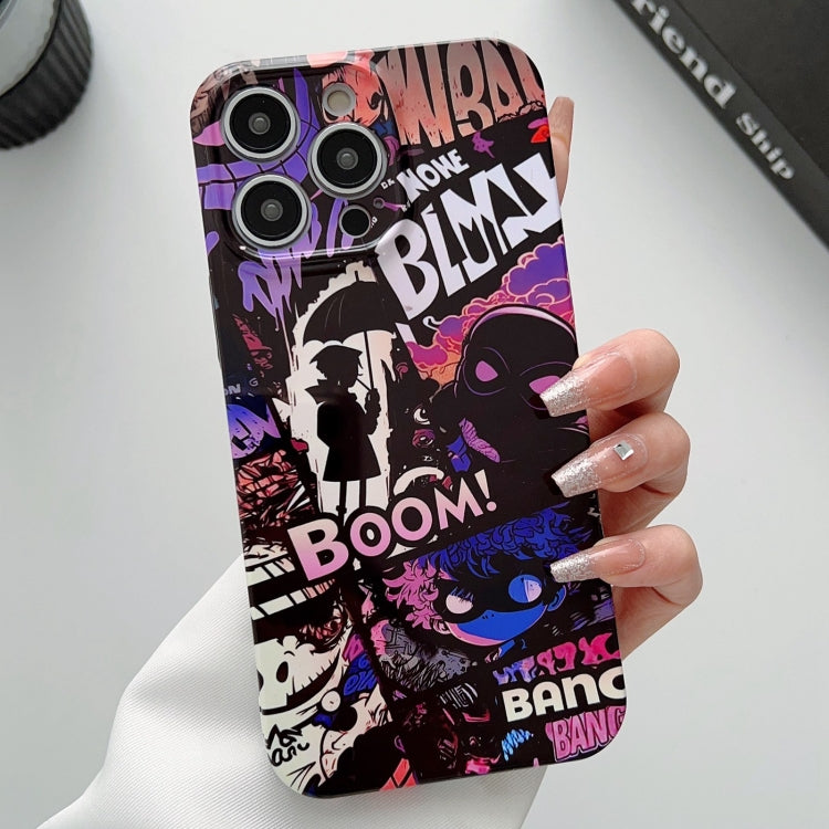 For iPhone 12 Pro Painted Pattern Precise Hole PC Phone Case(Comics Umbrella Boy) - iPhone 12 / 12 Pro Cases by PMC TechLife | Online Shopping South Africa | PMC TechLife
