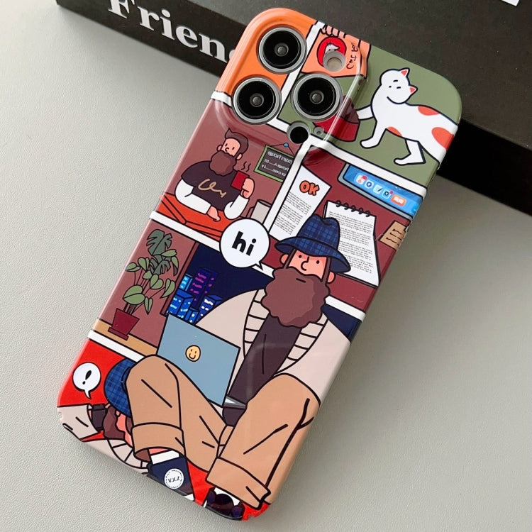 For iPhone 12 Pro Painted Pattern Precise Hole PC Phone Case(Holiday Uncle) - iPhone 12 / 12 Pro Cases by PMC TechLife | Online Shopping South Africa | PMC TechLife