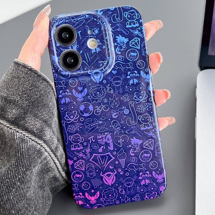 For iPhone 11 Painted Pattern Precise Hole PC Phone Case(Red Blue Graffiti) - iPhone 11 Cases by PMC TechLife | Online Shopping South Africa | PMC TechLife