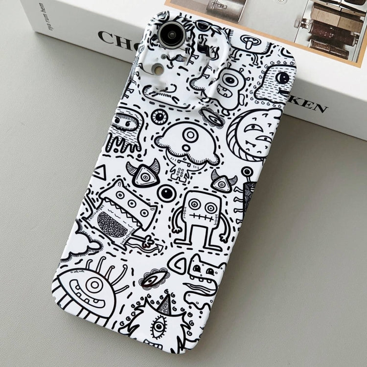 For iPhone XR Painted Pattern Precise Hole PC Phone Case(Block Monster) - More iPhone Cases by PMC Jewellery | Online Shopping South Africa | PMC Jewellery