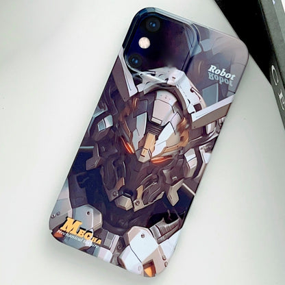 For iPhone XS Max Painted Pattern Precise Hole PC Phone Case(Grey Robot) - More iPhone Cases by PMC Jewellery | Online Shopping South Africa | PMC Jewellery