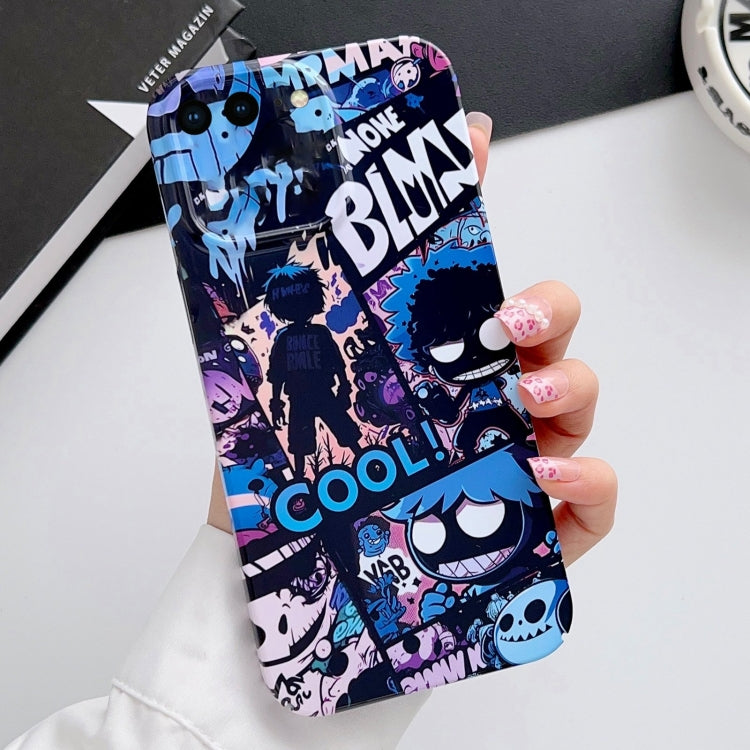 For iPhone 8 Plus / 7 Plus Painted Pattern Precise Hole PC Phone Case(Purple Comics) - More iPhone Cases by PMC TechLife | Online Shopping South Africa | PMC TechLife