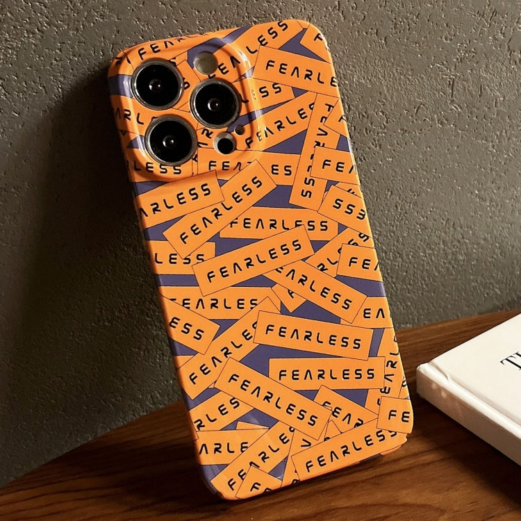 For iPhone 15 Pro Painted Pattern Precise Hole PC Phone Case(Orange Label) - iPhone 15 Pro Cases by PMC TechLife | Online Shopping South Africa | PMC TechLife