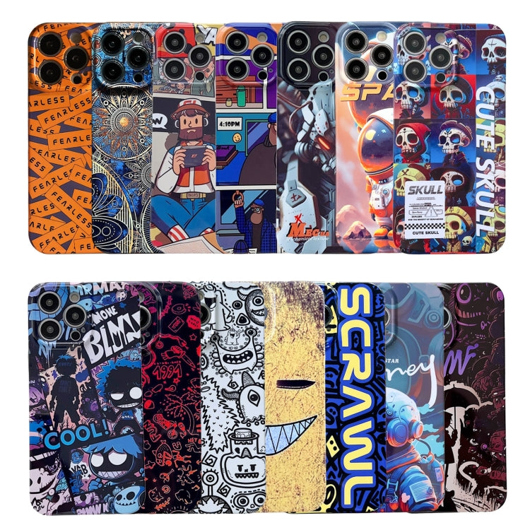 For iPhone 14 Painted Pattern Precise Hole PC Phone Case(Orange Comics) - iPhone 14 Cases by PMC Jewellery | Online Shopping South Africa | PMC Jewellery