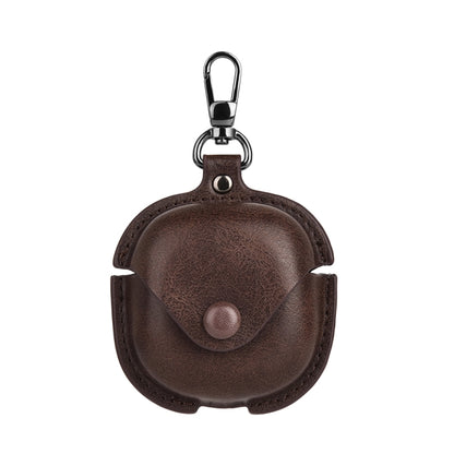 For Samsung Galaxy Buds Live / Pro Leather TWS Earphone Protective Case with Hook(Brown) - Samsung Earphone Case by PMC Jewellery | Online Shopping South Africa | PMC Jewellery