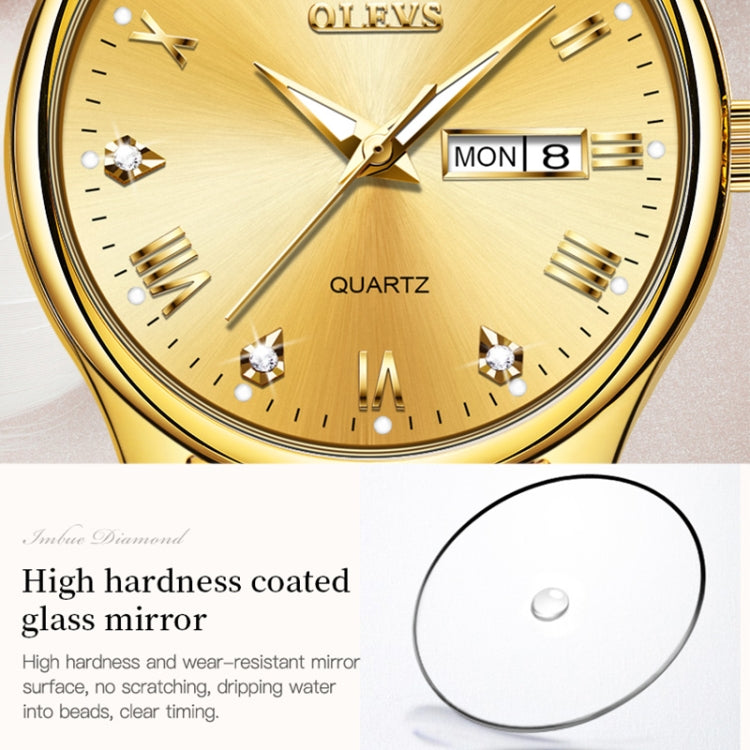 OLEVS 5563 Women Luminous Waterproof Quartz Watch(Gold) - Metal Strap Watches by OLEVS | Online Shopping South Africa | PMC Jewellery