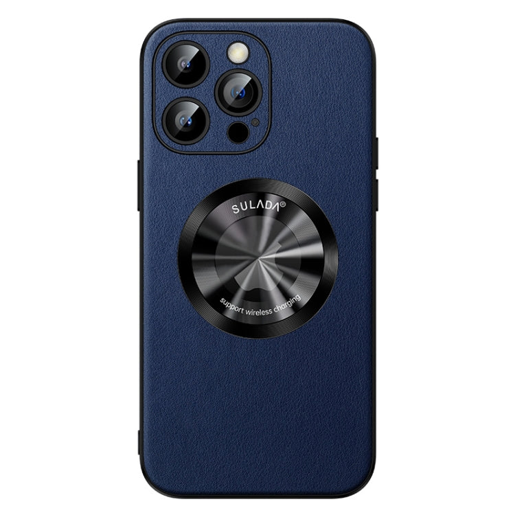 For iPhone 14 Pro SULADA Microfiber Leather MagSafe Magnetic Phone Case(Blue) - iPhone 14 Pro Cases by SULADA | Online Shopping South Africa | PMC TechLife | Buy Now Pay Later Mobicred