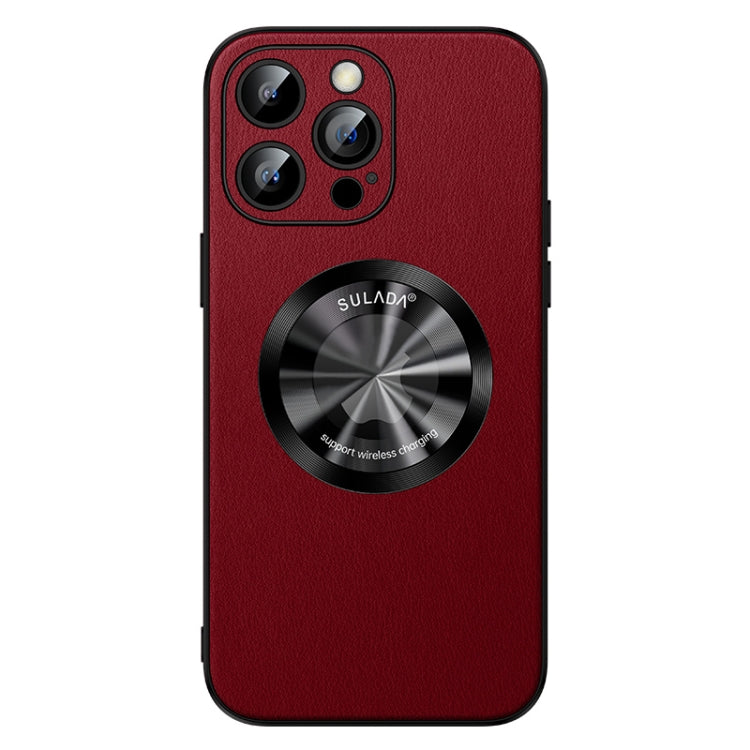 For iPhone 14 Pro SULADA Microfiber Leather MagSafe Magnetic Phone Case(Red) - iPhone 14 Pro Cases by SULADA | Online Shopping South Africa | PMC Jewellery