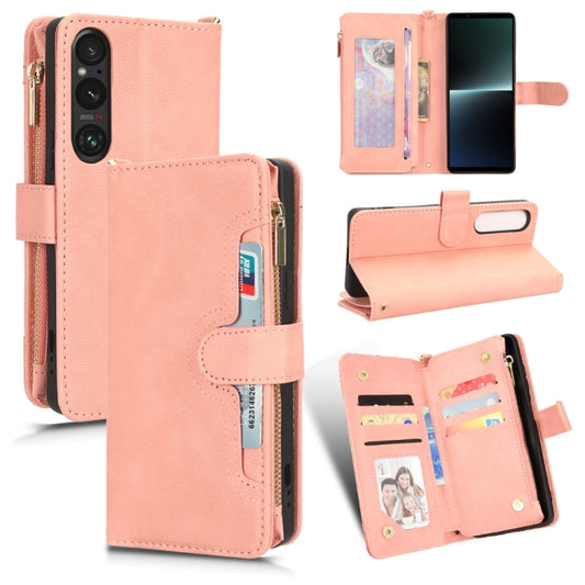 For Sony Xperia 1Ⅴ Litchi Texture Zipper Leather Phone Case(Pink) - Sony Cases by PMC Jewellery | Online Shopping South Africa | PMC Jewellery