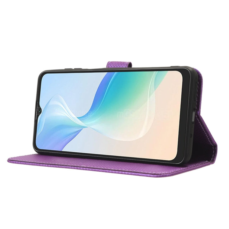 For Blackview Oscal C30 / C30 Pro Diamond Texture Leather Phone Case(Purple) - More Brand by PMC Jewellery | Online Shopping South Africa | PMC Jewellery