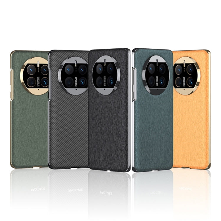 For Huawei Mate 50 Pro GKK Electroplating Leather Surface Phone Case(Cyan) - Huawei Cases by GKK | Online Shopping South Africa | PMC TechLife