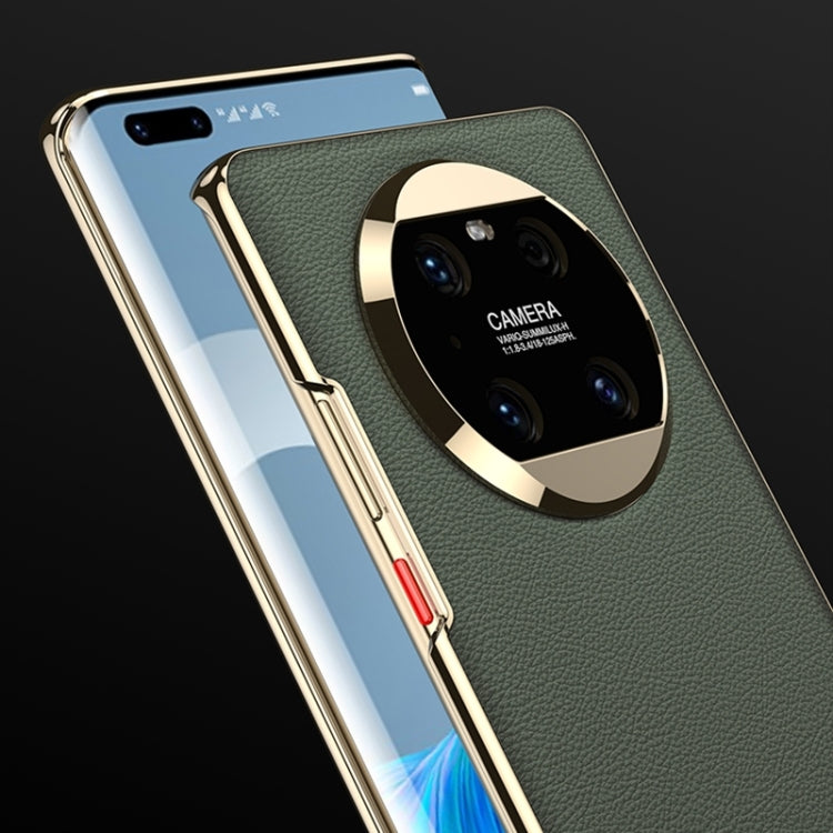 For Huawei Mate 40 GKK Electroplating Leather Surface Phone Case(Green) - Huawei Cases by GKK | Online Shopping South Africa | PMC TechLife