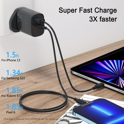 JOYROOM L-QP2011 20W USB+USB-C/Type-C Fast Charger, UK Plug(Black) - USB Charger by JOYROOM | Online Shopping South Africa | PMC Jewellery