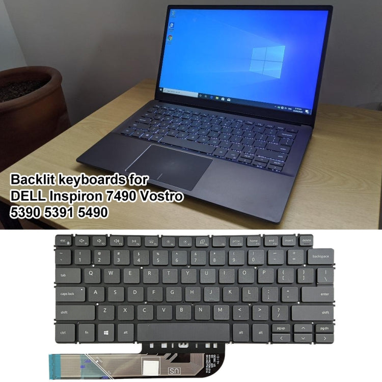 For Dell Inspiron 7490 / Vostro 5390 US Version Backlight Laptop Keyboard(Black) - Dell Spare Parts by PMC TechLife | Online Shopping South Africa | PMC TechLife