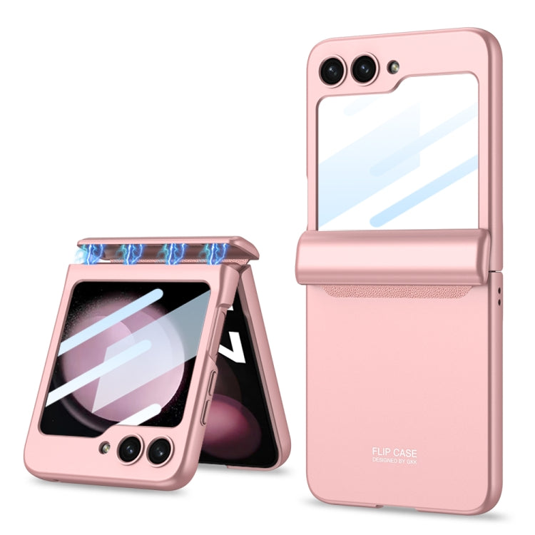 For Samsung Galaxy Z Flip5 GKK Integrated Magnetic Full Coverage Folding Phone Case(Pink) - Galaxy Z Flip5 Cases by GKK | Online Shopping South Africa | PMC Jewellery | Buy Now Pay Later Mobicred